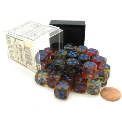Dice>Nebula 12mm D6 Dice Block (36 Dice) - Primary with Blue Pips - Your Source for Gaming Essentials