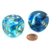 Dice>Nebula 30mm Large D6 Dice, 2 Pieces - Oceanic with Gold Pips - Your Source for Gaming Essentials