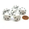 Dice>Opaque 17mm 16 Sided D16 Chessex Dice, 6 Pieces - White with Black Numbers - Your Source for Gaming Essentials