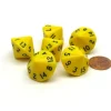 Dice>Opaque 17mm 16 Sided D16 Chessex Dice, 6 Pieces - Yellow with Black Numbers - Your Source for Gaming Essentials