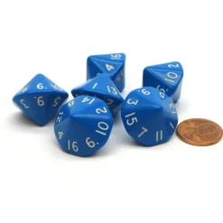 Dice>Opaque 17mm 16 Sided D16 Chessex Dice, 6 Pieces - Blue with White Numbers - Your Source for Gaming Essentials