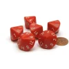 Dice>Opaque 17mm 16 Sided D16 Chessex Dice, 6 Pieces - Red with White Numbers - Your Source for Gaming Essentials