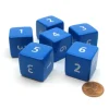 Dice>Opaque 25mm 6 Sided D6 Large Jumbo Numbered Dice, 6 Pieces - Blue with White - Your Source for Gaming Essentials