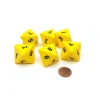 Dice>Opaque 25mm 8 Sided D8 Large Jumbo Numbered Dice, 6 Pieces - Yellow with Black - Your Source for Gaming Essentials