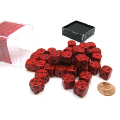 Dice>Opaque 12mm D6 Chessex Dice Block (36 Die) - Red with Black Pips - Your Source for Gaming Essentials