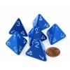 Dice>Opaque 26mm D4 Large Jumbo Numbered Dice, 6 Pieces - Blue with White Numbers - Your Source for Gaming Essentials