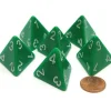 Dice>Opaque 26mm D4 Large Jumbo Numbered Dice, 6 Pieces - Green with White Numbers - Your Source for Gaming Essentials