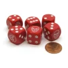 Dice>Opaque 16mm D6 Skull Face Dice, 6 Pieces -Red with White Skull on the Ace Side - Your Source for Gaming Essentials