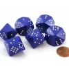 Dice>Opaque 20mm D10 Spotted Pip Dice, 6 Pieces - 'Old' Purple with White Numbers - Your Source for Gaming Essentials