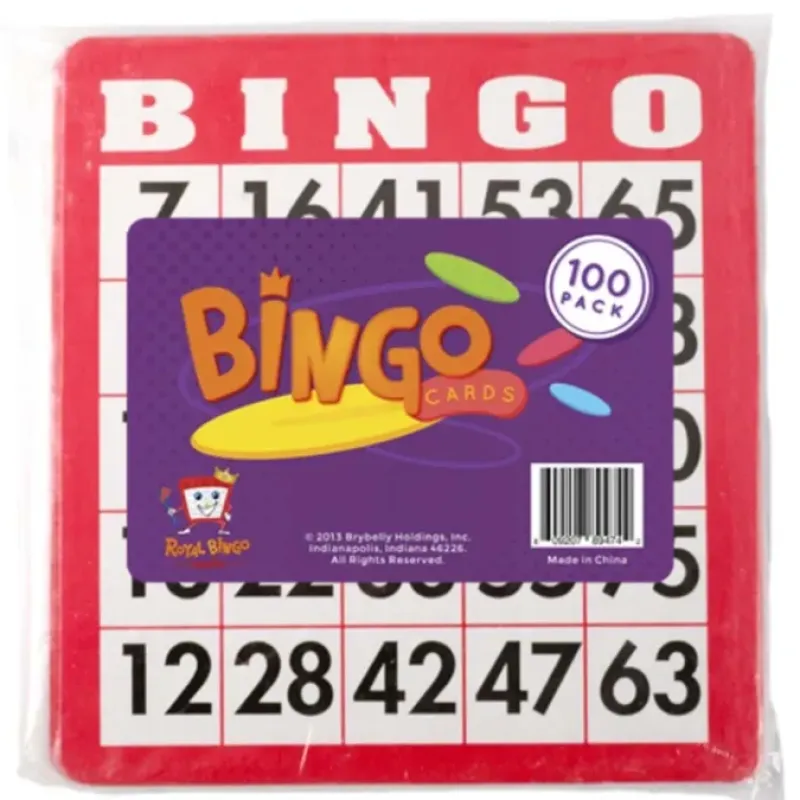 Board Games-Pack of 100 Bingo Cards - Red - Your Source for Gaming Essentials