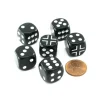 Dice>Pack of 6 Chessex Axis and Allies 16mm D6 German Dice - Black with White Pips - Your Source for Gaming Essentials