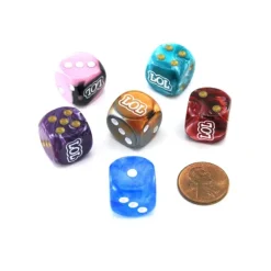 Dice>Pack of 6 Chessex Custom Engraved 16mm D6 Assorted Style Funny Meme Dice - LOL - Your Source for Gaming Essentials