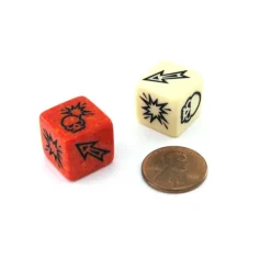 Dice>Pack of 2 Chessex Custom Engraved 16mm D6 Assorted Style Dice - Block Dice - Your Source for Gaming Essentials