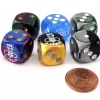 Dice>Pack of 6 Chessex Custom Engraved 16mm D6 Assorted Style Dice - Bee-u-tiful - Your Source for Gaming Essentials