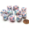Dice>Pack of 10 Chessex Festive D10 Dice - Pop Art with Blue Numbers - Your Source for Gaming Essentials