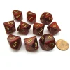 Dice>Pack of 10 Chessex Glitter D10 Dice - Ruby Red with Gold Numbers - Your Source for Gaming Essentials
