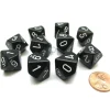 Dice>Pack Of 10 Chessex Opaque D10 Dice - Black with White Numbers - Your Source for Gaming Essentials