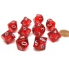 Dice>Pack Of 10 Chessex Translucent 10 Sided D10 Dice - Red with White Numbers - Your Source for Gaming Essentials