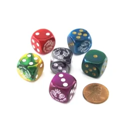 Dice>Pack of 6 Custom Engraved 16mm D6 Assorted Style Funny Meme Dice - Two Thumbs - Your Source for Gaming Essentials