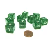 Dice>Pack of 10 D6 6 Sided 16mm Koplow Games Number Glitter Dice - Green - Your Source for Gaming Essentials