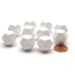 Dice>Pack of 10 D12 Blank Standard Sized Dice - White - Your Source for Gaming Essentials