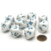 Dice>Pack of 10 D10 Hebrew Numeral Dice, 1 to 10 - White with Blue Numbers - Your Source for Gaming Essentials