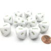 Dice>Pack of 10 D10 Italian Word Number Dice, 1 to 10 - White with Green Words - Your Source for Gaming Essentials