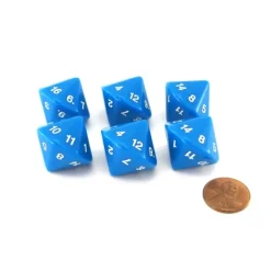 Dice>Pack of 6 D16 Koplow Games 16 Sided 20mm Opaque Dice - Blue - Your Source for Gaming Essentials