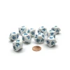 Dice>Pack of 10 D10 Korean Numbers Dice Numbered 1 to 10 - White with Blue Etches - Your Source for Gaming Essentials