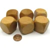 Dice>Pack of 6 D6 Large Jumbo 30mm Rounded Blank Wooden Dice - 'Dark' Wood - Your Source for Gaming Essentials