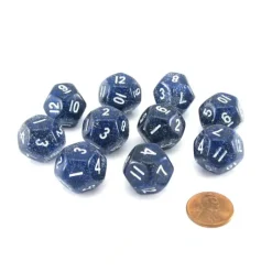 Dice>Pack of 10 D12 20mm Koplow Games Glitter Dice - Blue - Your Source for Gaming Essentials