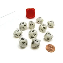 Dice>Pack of 10 D10 16mm Koplow Games Pearl Dice - Gray - Your Source for Gaming Essentials