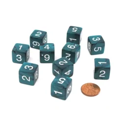 Dice>Pack of 10 D6 16mm Koplow Games Pearl Numbered Dice - Emerald - Your Source for Gaming Essentials
