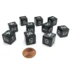Dice>Pack of 10 D6 16mm Koplow Games Pearl Numbered Dice - Charcoal - Your Source for Gaming Essentials