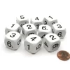Dice>Pack of 10 D6 20mm Numbered 1 to 6 Dice - White with Black - Your Source for Gaming Essentials