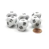Dice>Pack of 6 D10 20mm Numbered 10 to 19 Dice - White with Black - Your Source for Gaming Essentials