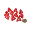 Dice>Pack of 10 D4 18mm Opaque Dice - Red with White Numbers - Your Source for Gaming Essentials