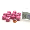Dice>Pack of 12 D6 16mm Pastel Dice in Display Storage Case - Pink with White - Your Source for Gaming Essentials