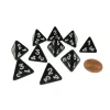 Dice>Pack of 10 D4 Opaque 4 Sided Dice - Black with White Numbers - Your Source for Gaming Essentials