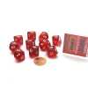 Dice>Pack of 10 D10 Transparent Dice in Display Case - Red with White Numbers - Your Source for Gaming Essentials