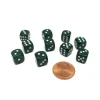 Dice>Pack of 10 Deluxe Round Edge Small 10mm Opaque D6 Dice - Green - Your Source for Gaming Essentials