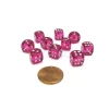 Dice>Pack of 10 Deluxe Round Edge Small 10mm Transparent D6 Dice - Magenta - Your Source for Gaming Essentials