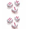 Dice>Pack of 6 Heart Dice, Opaque 16mm D6 Chessex Dice - White with Red Hearts - Your Source for Gaming Essentials