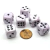 Dice>Pack of 6 Heart 'Ice Cream' 16mm D6 Chessex Dice - Purple with Black Hearts - Your Source for Gaming Essentials