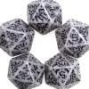 Dice>Pack of 5 Jumbo D20 Battle-Scarred RPG Dice - Clear with Black Etches - Your Source for Gaming Essentials