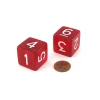 Dice>Pack of 2 Jumbo 25mm D6 Transparent Dice - Red with White Numbers - Your Source for Gaming Essentials