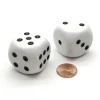 Dice>Pack of 2 Large 32mm Round Corner Opaque Dice - White with Black - Your Source for Gaming Essentials