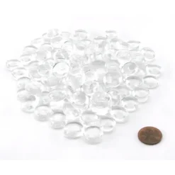 Board Games-Pack of 100 Life Stone Gaming Glass Stones - Clear - Your Source for Gaming Essentials