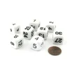 Dice>Pack of 8 Math Numbers 16mm Dice - White with Black Numbers - Your Source for Gaming Essentials