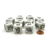 Dice>Pack of 10 20mm D6 Sign Language Numbers 7 to 12 - White with Black Etches - Your Source for Gaming Essentials